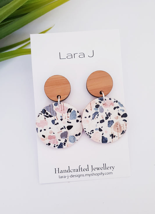 Small Marble Leather Dangles