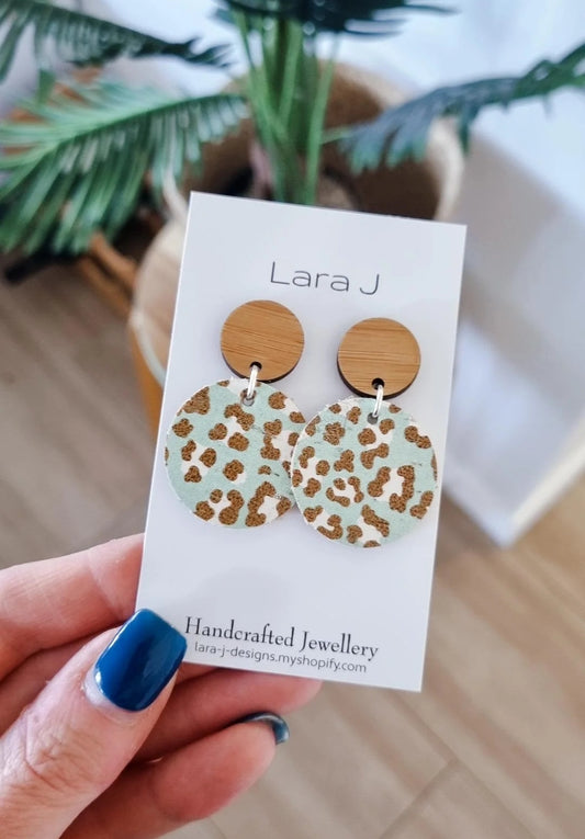 Small Animal Mint Leather Dangles