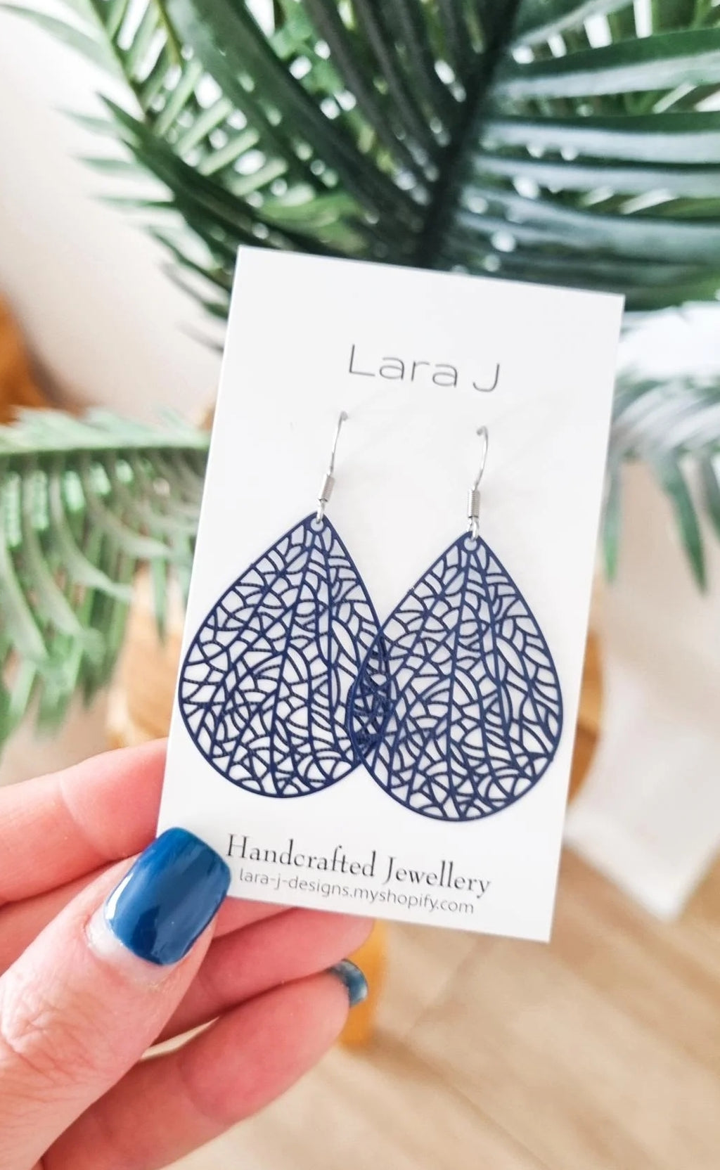 Tear Drop Dangles - Blue