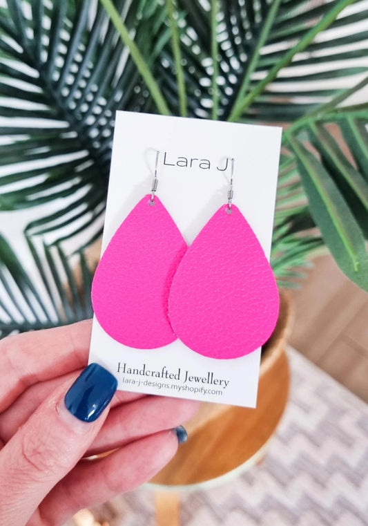 Neon Leather Earrings