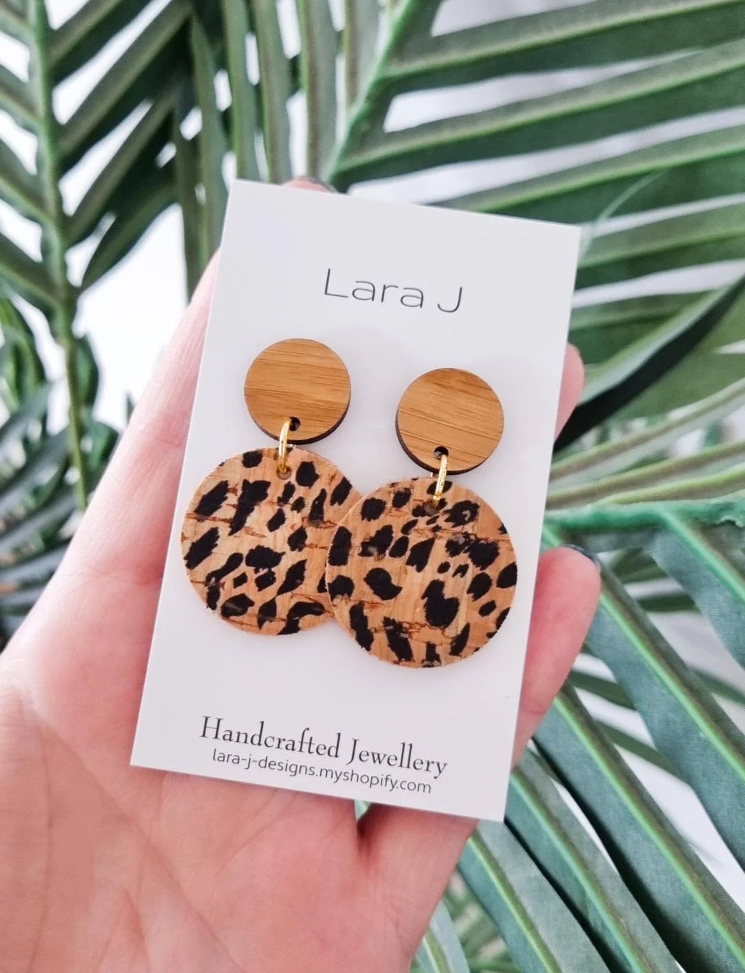 Small Cheetah Leather Dangles