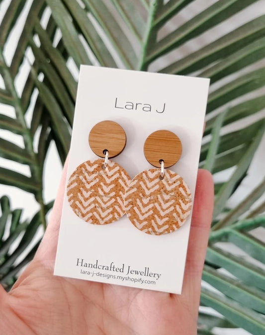 Small Mustard Arrow Leather Dangles