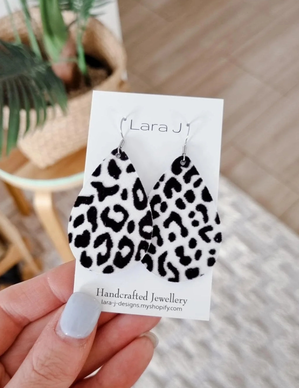 Mono Leopard Leather Earrings