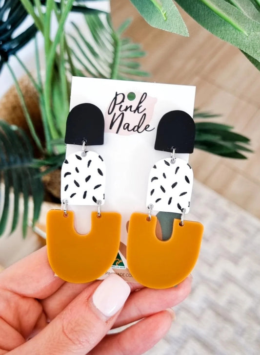 Statement Dangles - Mustard
