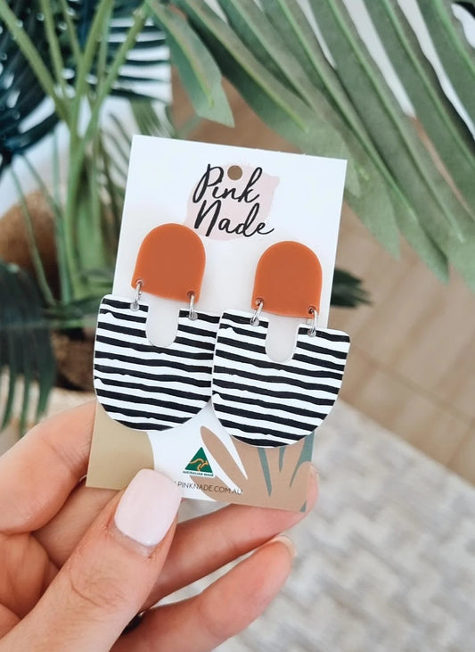 Stripe Dangles - Terracotta