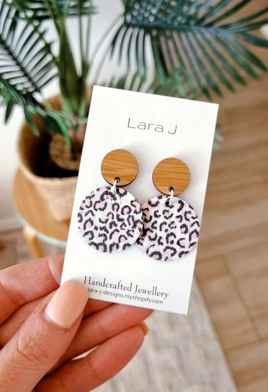 Small Pastel Animal Leather Dangles