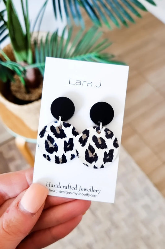 Small Animal Leather Dangles - Black Top