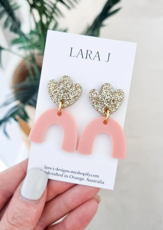 Ezra Dangle Glitter - Blush