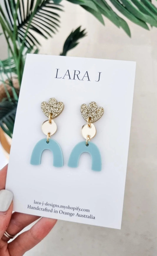 Trudy Dangle - Pastel Mint/Gold