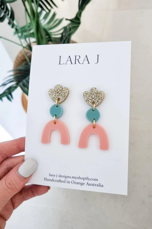 Trudy Dangle - Blush/Dusty Mint