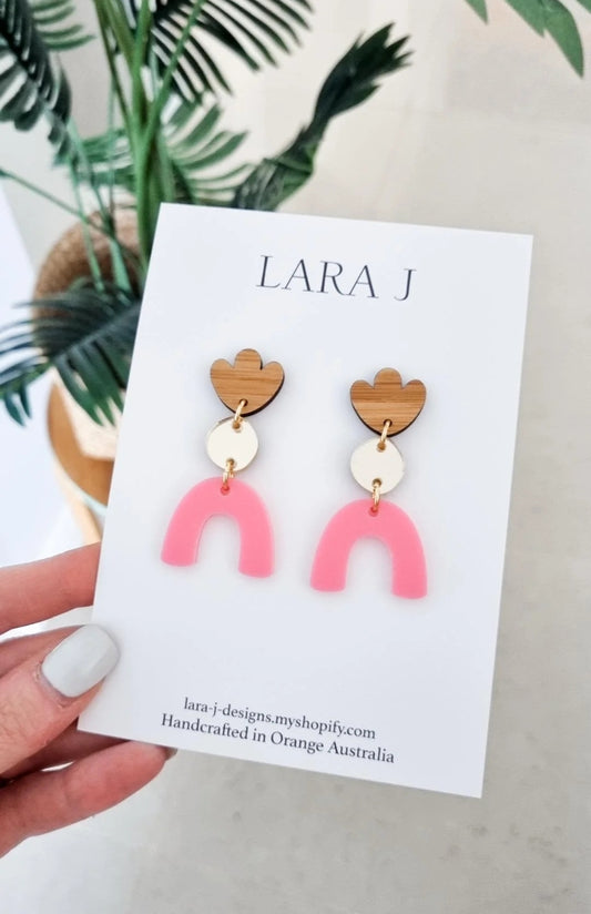 Trudy Dangle - Lollie Pink/Gold