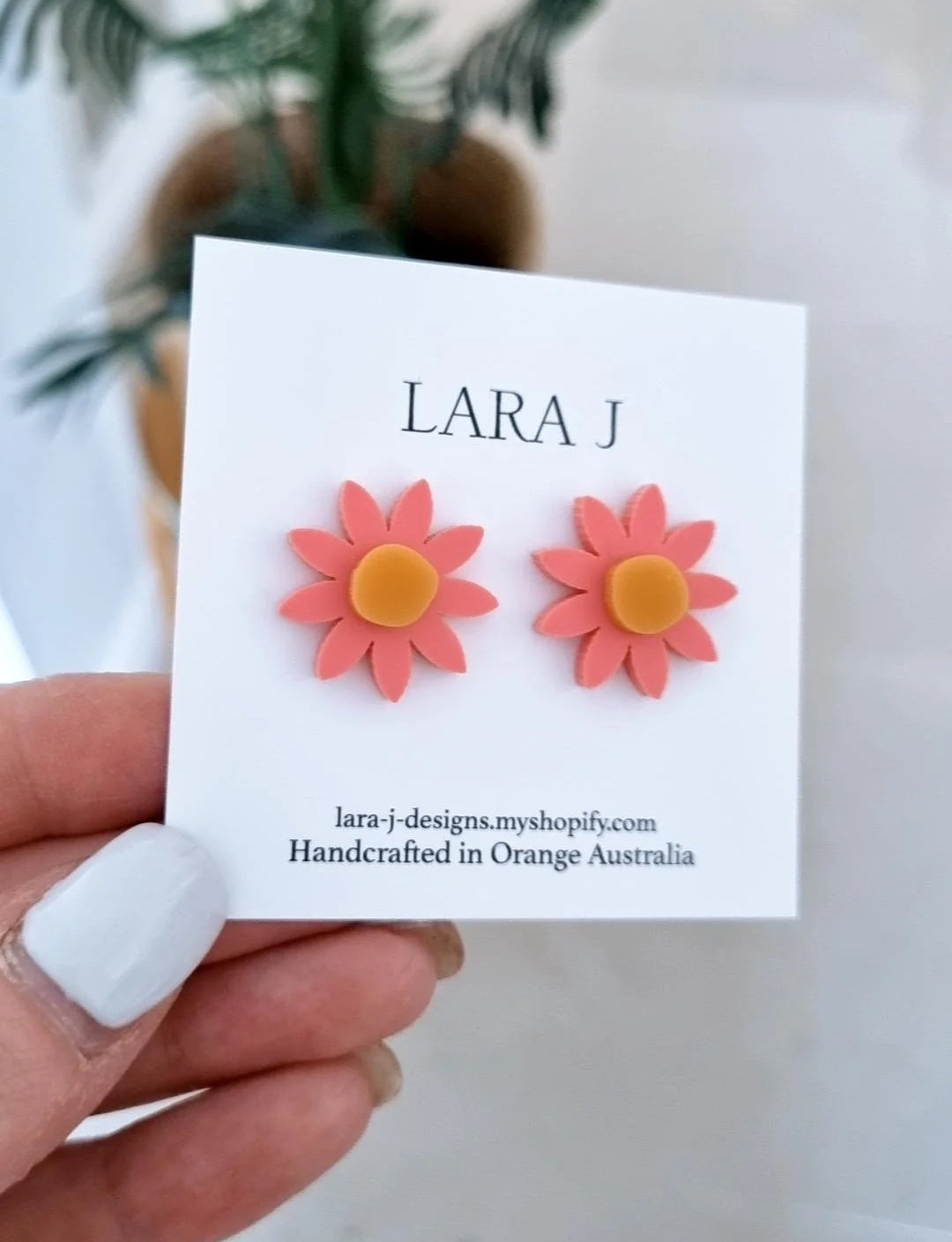 Petal Statement Studs - Dusty Pink/Mustard