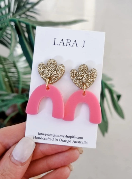 Ezra Dangle Glitter - Hot Pink